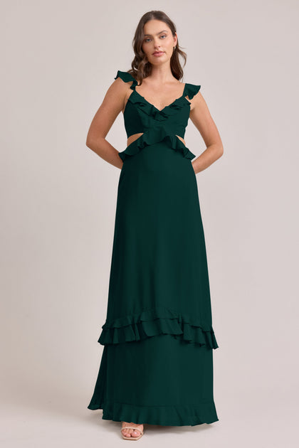 Mia Chiffon Dress | Made To Order | Classic Emerald