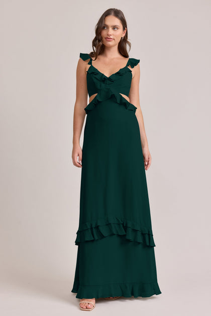 Mia Chiffon Dress | Made To Order | Classic Emerald
