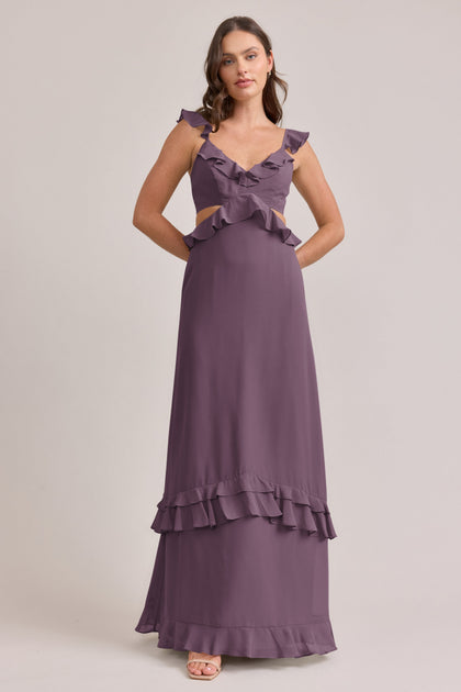 Mia Chiffon Dress | Made To Order | Dusty Purple