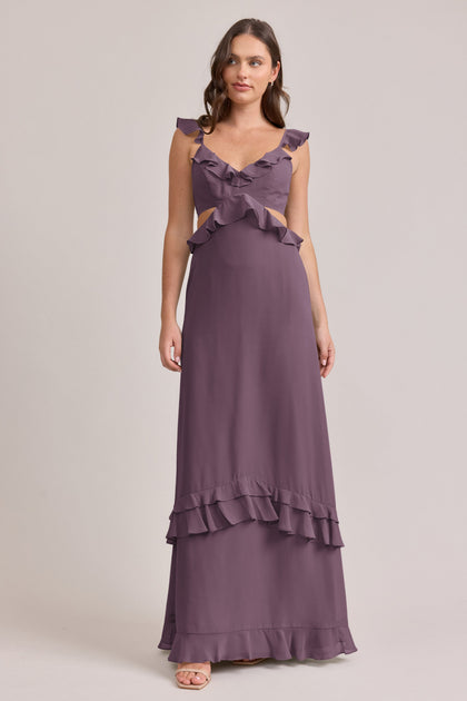Mia Chiffon Dress | Made To Order | Dusty Purple