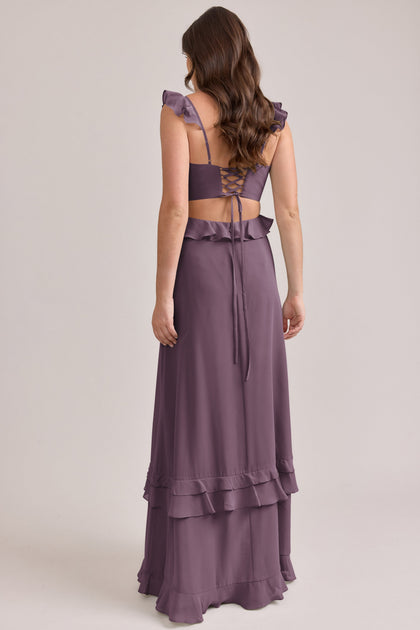 Mia Chiffon Dress | Made To Order | Dusty Purple