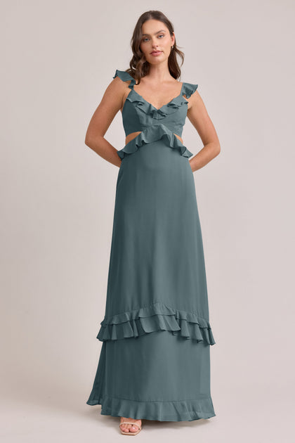 Mia Chiffon Dress | Made To Order | Eucalyptus