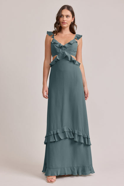 Mia Chiffon Dress | Made To Order | Eucalyptus