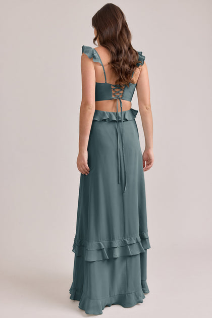 Mia Chiffon Dress | Made To Order | Eucalyptus
