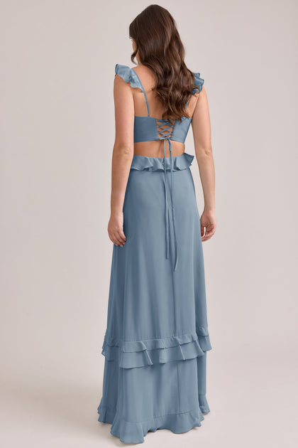 Mia Chiffon Dress | Made To Order | French Blue
