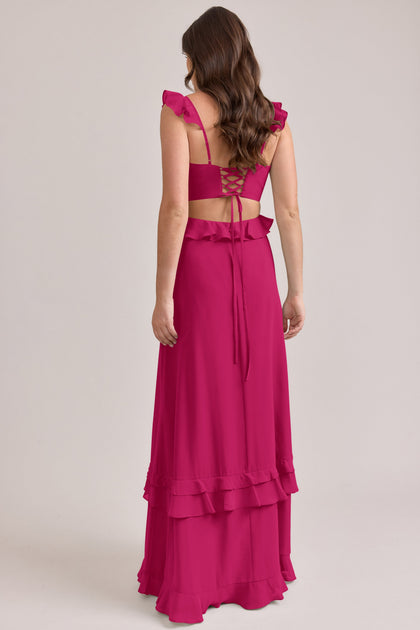 Mia Chiffon Dress | Made To Order | Hot Pink
