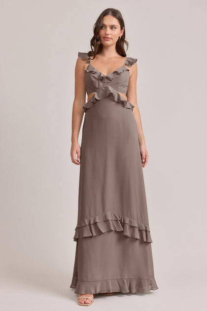 Mia Chiffon Dress | Made To Order | Latte
