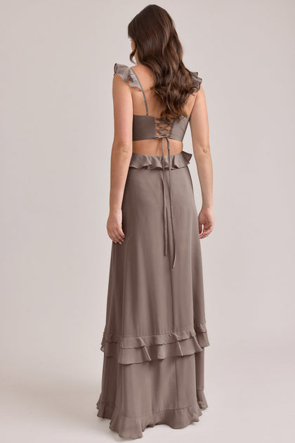 Mia Chiffon Dress | Made To Order | Latte