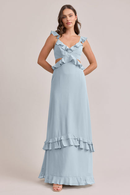 Mia Chiffon Dress | Made To Order | Light Blue