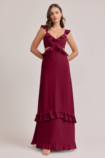 Mia Chiffon Dress | Made To Order | Marsala