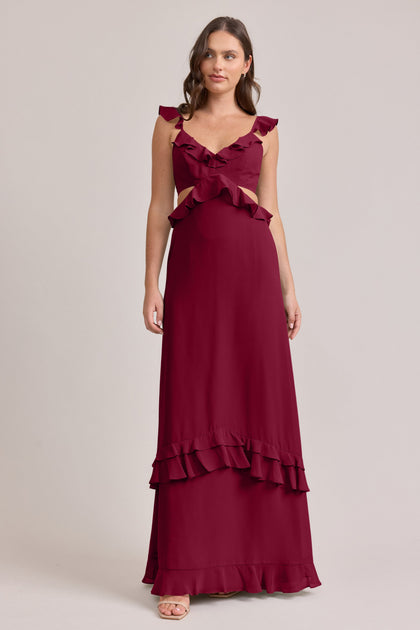 Mia Chiffon Dress | Made To Order | Marsala