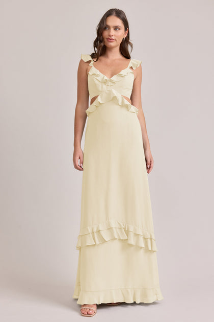 Mia Chiffon Dress | Made To Order | Pale Yellow
