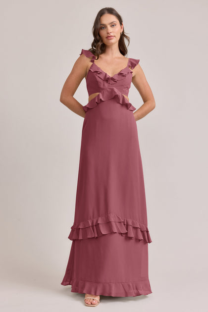 Mia Chiffon Dress | Made To Order | Rosewood