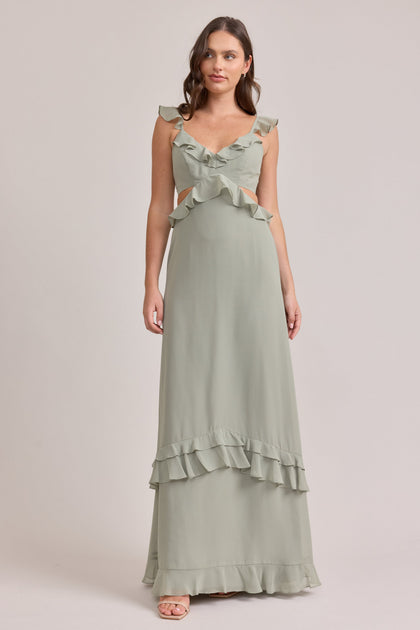Mia Chiffon Dress | Made To Order | Silver Sage