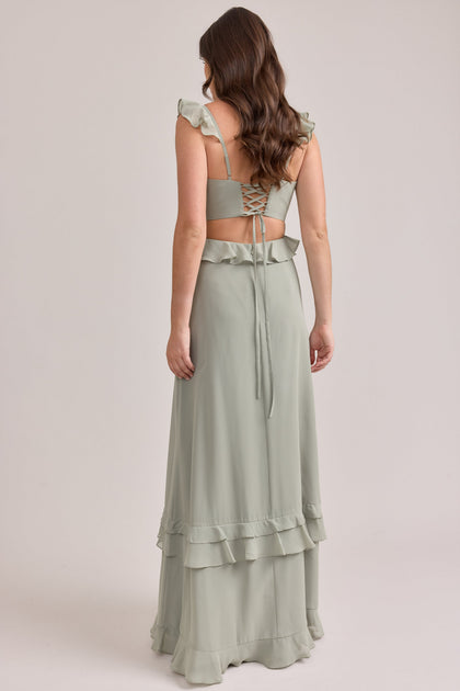 Mia Chiffon Dress | Made To Order | Silver Sage