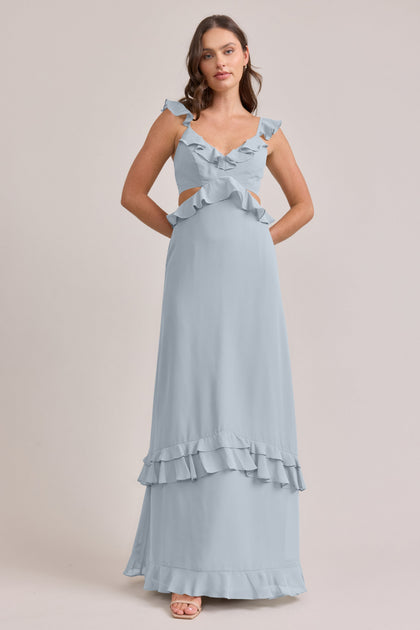 Mia Chiffon Dress | Made To Order | Sky Blue
