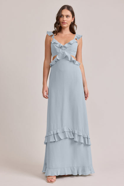Mia Chiffon Dress | Made To Order | Sky Blue