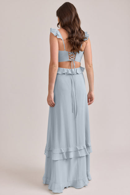 Mia Chiffon Dress | Made To Order | Sky Blue