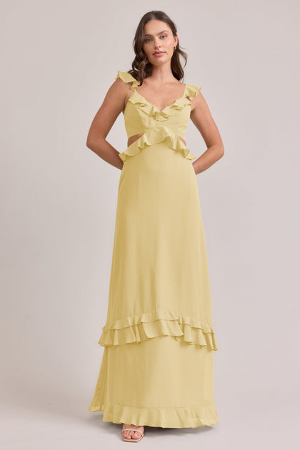 Mia Chiffon Dress | Made To Order | Yellow