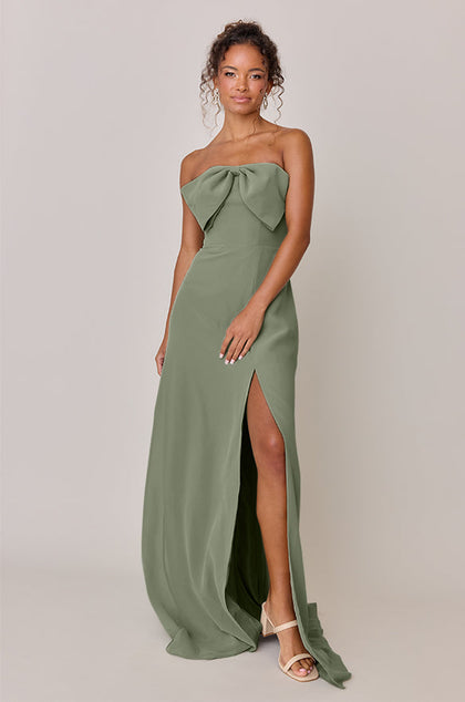 Monroe Chiffon Dress | Made To Order | Moss