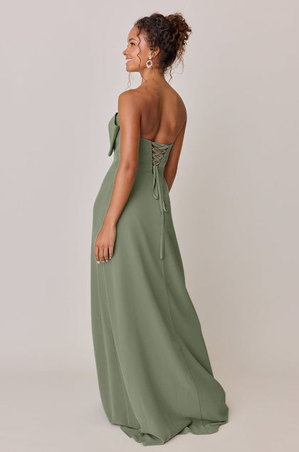 Monroe Chiffon Dress | Made To Order | Moss