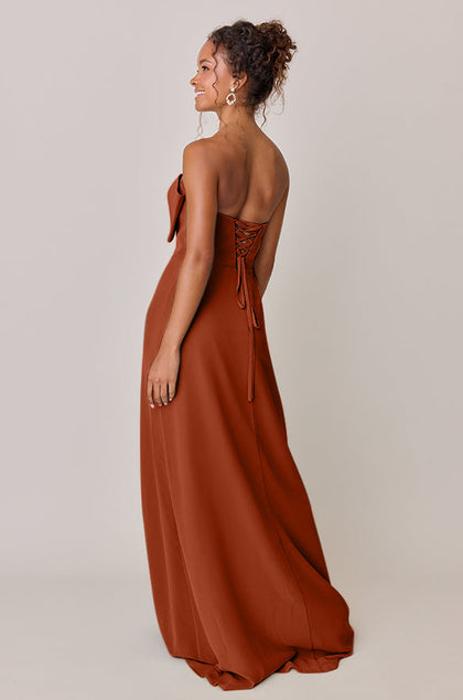 Monroe Chiffon Dress | Made To Order | Rust Orange