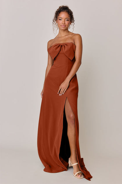 Monroe Chiffon Dress | Made To Order | Rust Orange