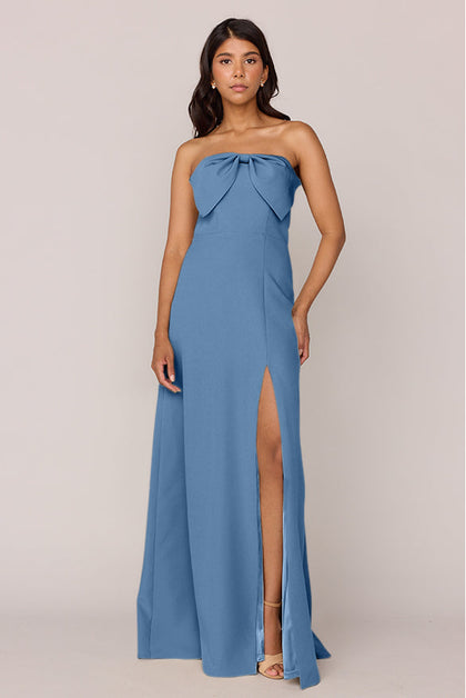 Monroe Crepe Dress | Made To Order | Dusty Blue