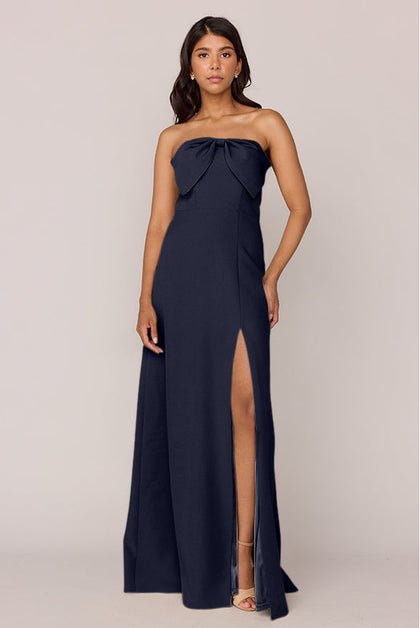 Monroe Crepe Dress | Made To Order | Navy Blue