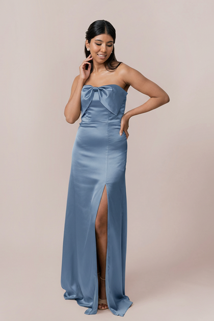 Monroe Satin Dress | Made To Order | True Blue