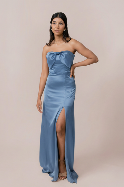 Monroe Satin Dress | Made To Order | True Blue