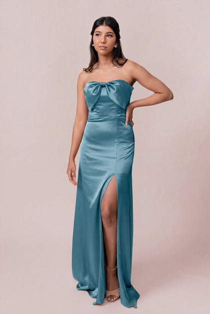 Monroe Satin Dress | Made To Order | Turquoise