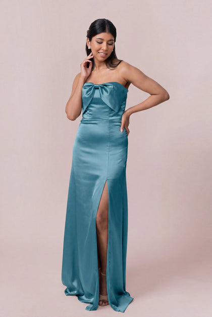 Monroe Satin Dress | Made To Order | Turquoise