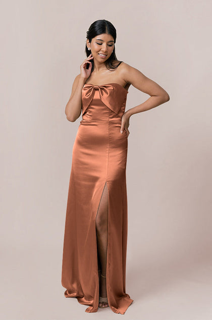 Monroe Satin Dress | Copper