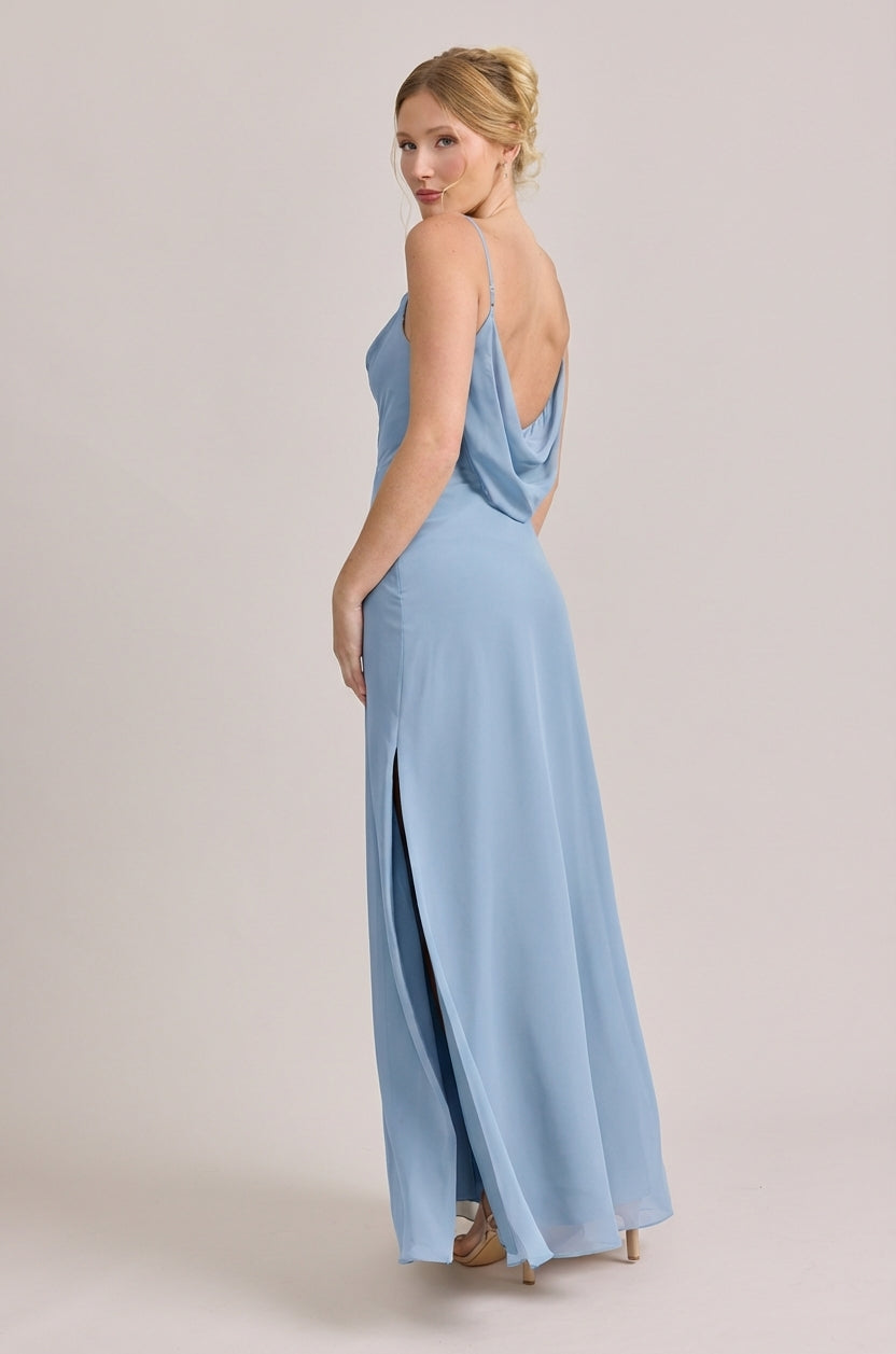 Nadia Chiffon Dress | Made To Order Silver Sage Nadia Chiffon Dress | Made To Order Silver Sage