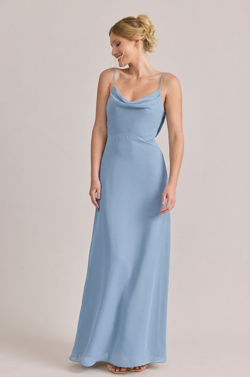 Nadia Chiffon Dress | Made To Order Silver Sage Nadia Chiffon Dress | Made To Order Silver Sage