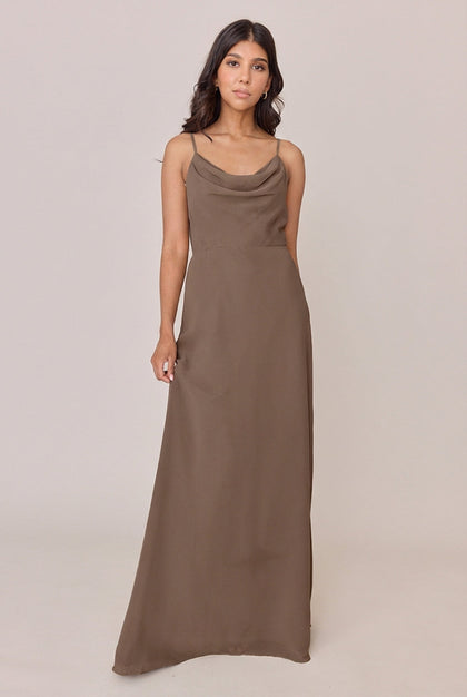 Nadia Chiffon Dress | Made To Order | Truffle