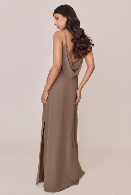 Nadia Chiffon Dress | Made To Order | Truffle