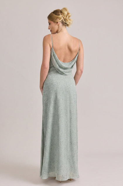 Nadia Chiffon Floral Print Dress | Made To Order | Sage Posey