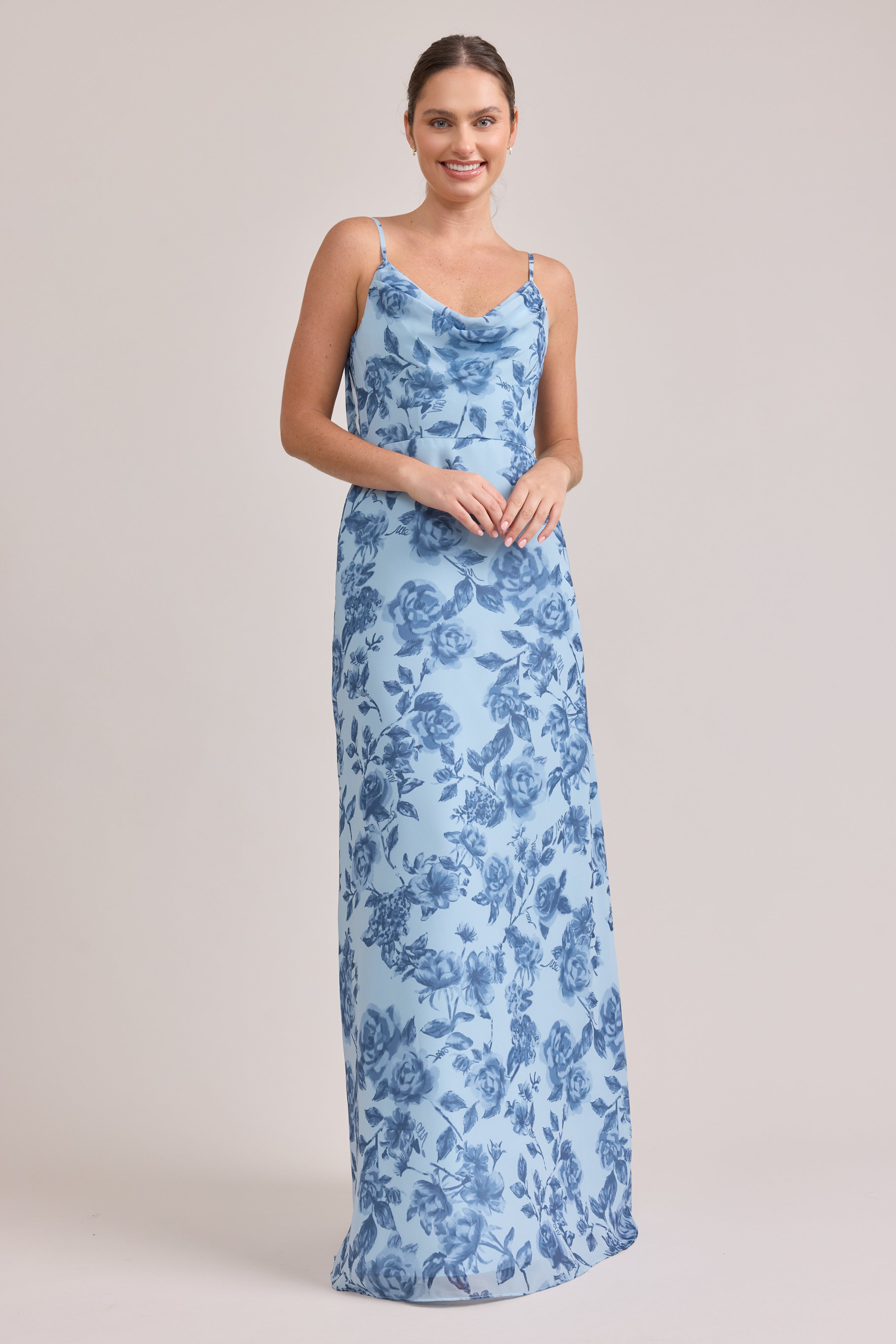 Nadia Chiffon Floral Print Dress | Made To Order Pale Yellow Blossom Nadia Chiffon Floral Print Dress | Made To Order Pale Yellow Blossom