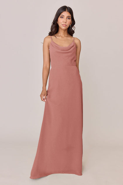 Nadia Chiffon Dress | Made To Order | Desert Rose