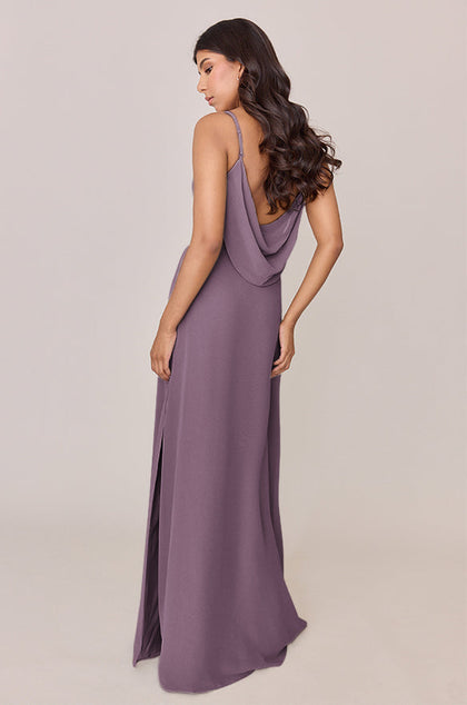 Nadia Chiffon Dress | Made To Order | Dusty Purple