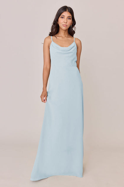 Nadia Chiffon Dress | Made To Order | Light Blue