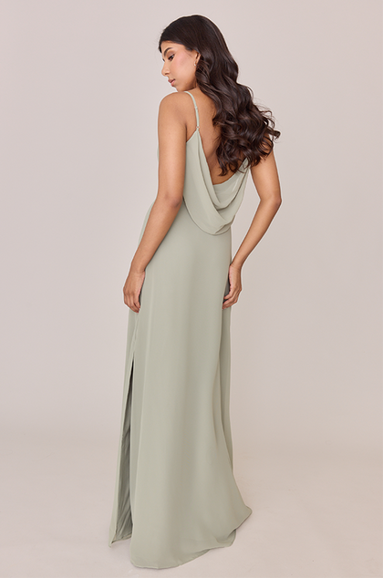 Nadia Chiffon Dress | Made To Order | Silver Sage
