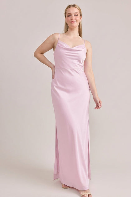 Nadia Satin Dress | Baby Pink