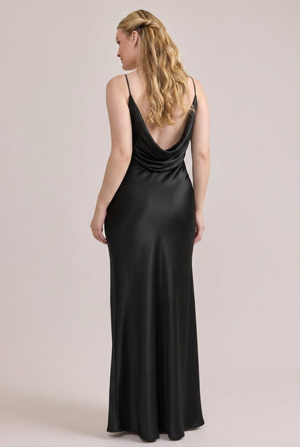 Nadia Satin Dress | Made To Order | Black