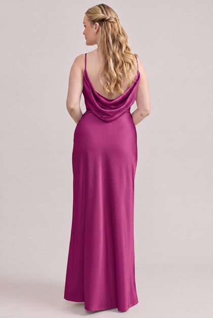 Nadia Satin Dress | Fuchsia