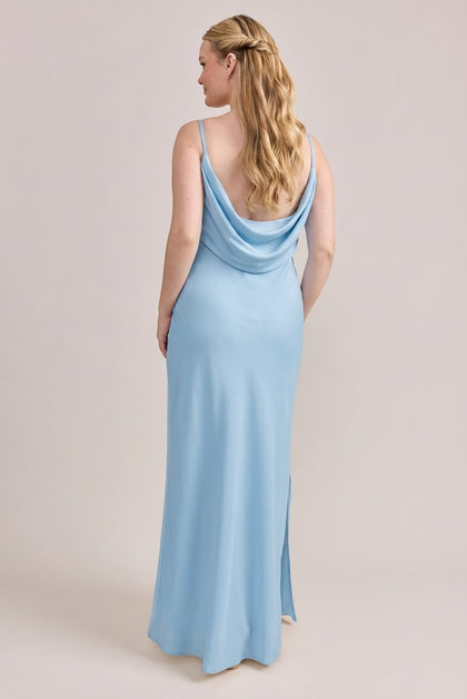 Nadia Satin Dress | Made To Order | Light Blue