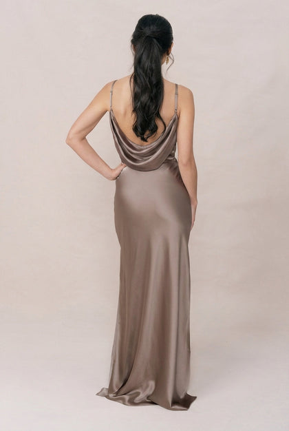 Nadia Satin Dress | Made To Order | Truffle