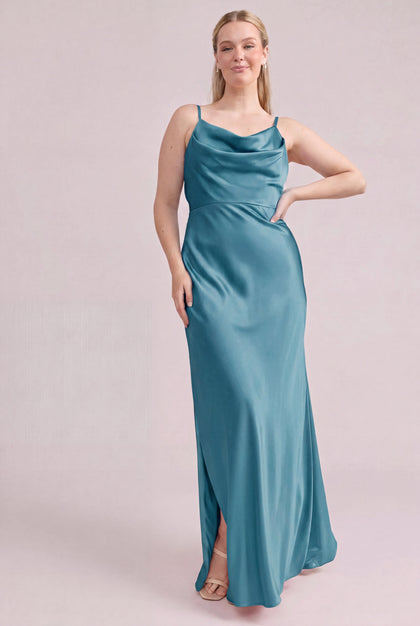 Nadia Satin Dress | Made To Order | Turquoise